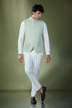 Load image into Gallery viewer, Pista Green Stitch Jacket-Shirt-Pant Set