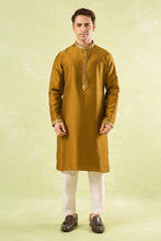 Load image into Gallery viewer, Mustard Embroidered Kurta Set