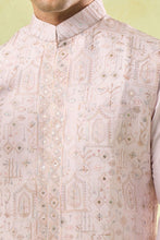 Load image into Gallery viewer, Blush Pink Embroidered Kurta-Bundi Set