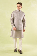 Load image into Gallery viewer, Grey Embroidered Kurta-Bundi Set