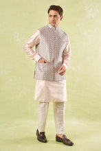 Load image into Gallery viewer, Peach Embroidered Kurta-Bundi Set