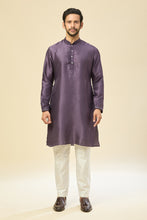 Load image into Gallery viewer, Purple Embroidered Kurta-Jacket Set