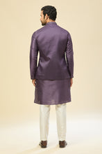 Load image into Gallery viewer, Purple Embroidered Kurta-Jacket Set
