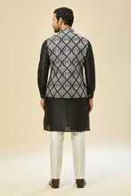 Load image into Gallery viewer, Black Embroidered Kurta-Jacket Set