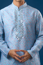 Load image into Gallery viewer, Sky Blue Mirror Embroidered Kurta Set