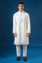 Load image into Gallery viewer, Off White Embroidered Indo-Western Set