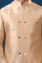 Load image into Gallery viewer, Peach Mirror Embroidered Kurta-Bundi Set