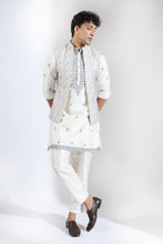 Load image into Gallery viewer, Off White Embroidered Kurta-Jacket Set