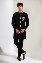 Load image into Gallery viewer, Black Embroidered Achkan