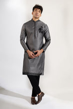 Load image into Gallery viewer, Grey Ombre Embroidered Kurta Set