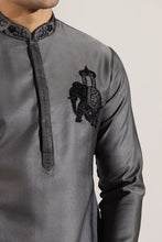 Load image into Gallery viewer, Grey Ombre Embroidered Kurta Set