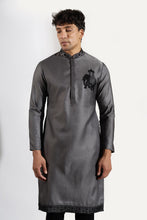 Load image into Gallery viewer, Grey Ombre Embroidered Kurta Set