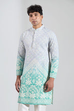 Load image into Gallery viewer, Blue Embroidered Kurta Set