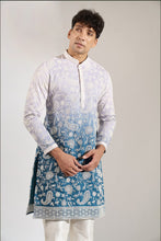 Load image into Gallery viewer, Blue Ombre Embroidered Kurta Set