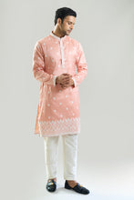 Load image into Gallery viewer, Peach Embroidered Kurta Set