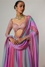 Load image into Gallery viewer, MAUVE MULTICOLOR LEHENGA PANTS SET