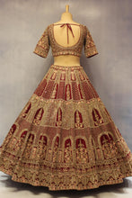 Load image into Gallery viewer, Red Raw Silk Double Dupatta Lehenga Set