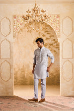 Load image into Gallery viewer, EMBROIDED POWDER BLUE APPLIQUE WORK WITH TROUSER