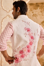 Load image into Gallery viewer, IVORY FLORAL BUNDI PINK KURTA CHURIDAR