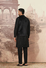 Load image into Gallery viewer, Black Kiran Dori Embroidery Kurta Bundi Set