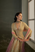 Load image into Gallery viewer, Gold woven benarsi silk lehenga with blouse and dupatta