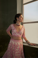 Load image into Gallery viewer, Blush pink Net Lehenga Choli Set