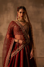 Load image into Gallery viewer, Maroon Raw Silk Double Dupatta Lehenga Set