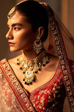 Load image into Gallery viewer, Maroon Raw Silk Double Dupatta Lehenga Set