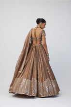 Load image into Gallery viewer, Copper Shimmer Organza Sequins Lehenga Set