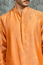 Load image into Gallery viewer, Sunset Bloom Orange French Knot Kurta Set