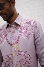 Load image into Gallery viewer, Lavender Floral Resham Embroidery Shirt