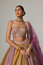 Load image into Gallery viewer, MUSTARD MULTICOLOR CORSET SKIRT WITH DUPATTA SET