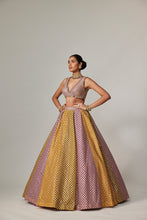 Load image into Gallery viewer, MUSTARD MULTICOLOR CROP TOP WITH SKIRT