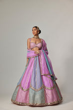 Load image into Gallery viewer, MAUVE MULTICOLOR SEQUIN SCATTERED LEHENGA WITH SWEETHEART NECK BLOUSE