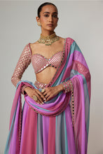 Load image into Gallery viewer, MAUVE MULTICOLOR LEHENGA PANTS SET