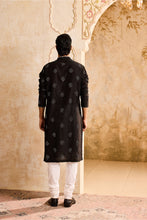 Load image into Gallery viewer, EMBROIDERED BLACK KURTA CHURIDAR