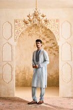 Load image into Gallery viewer, EMBROIDERED LIGHT BLUE PINTUCKED KURTA WITH CHURIDAR