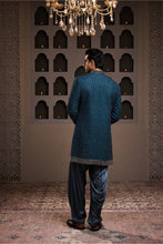 Load image into Gallery viewer, TEAL JACKET KURTA PATIYALA SALWAR