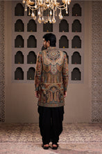 Load image into Gallery viewer, JAMAWAR ACHKAN BLACK KURTA DHOTI SALWAR