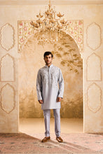 Load image into Gallery viewer, EMBROIDED POWDER BLUE APPLIQUE WORK WITH TROUSER