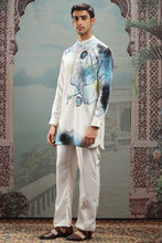 Load image into Gallery viewer, White Hand-Painted Silk Cutdana Kurta