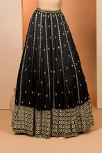 Load image into Gallery viewer, Black lehenga set