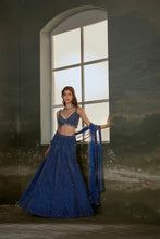 Load image into Gallery viewer, Midnight Blue Lehenga Choli Set