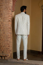 Load image into Gallery viewer, IVORY RAW SILK SHORT EMBROIDERED JACKET WITH VEST AND PANT