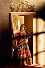 Load image into Gallery viewer, Green Raw Silk Double Dupatta Lehenga Set