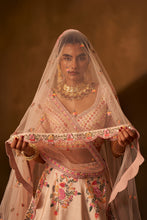 Load image into Gallery viewer, Pink Raw Silk Double Dupatta Lehenga Set