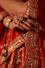 Load image into Gallery viewer, Red Raw Silk Double Dupatta Lehenga Set