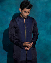 Load image into Gallery viewer, Midnight Blue hand embroidered concept blazer set