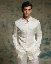 Load image into Gallery viewer, IVORY POLI BUTTON KURTA SET