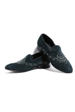 Load image into Gallery viewer, Regal Emerald Emblem Slip-Ons